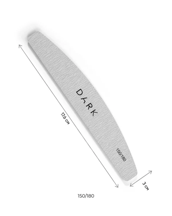 DARK Set of nail files — half-moon on foam grey, 25 pcs (150/180 grit)