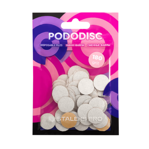 STALEKS PRO EXPERT PODODISC S Replacement White Files, 50 pcs (100 / 180 Grit)