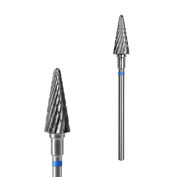 STALEKS PRO Carbide Nail Drill Bit Cone, 6 mm, Blue / Medium (FT71B060/14)