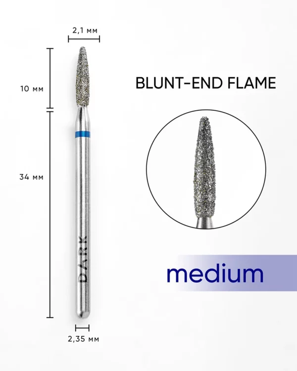 Drill bit DARK Tapered Flame 2.1x10 mm (Blue)