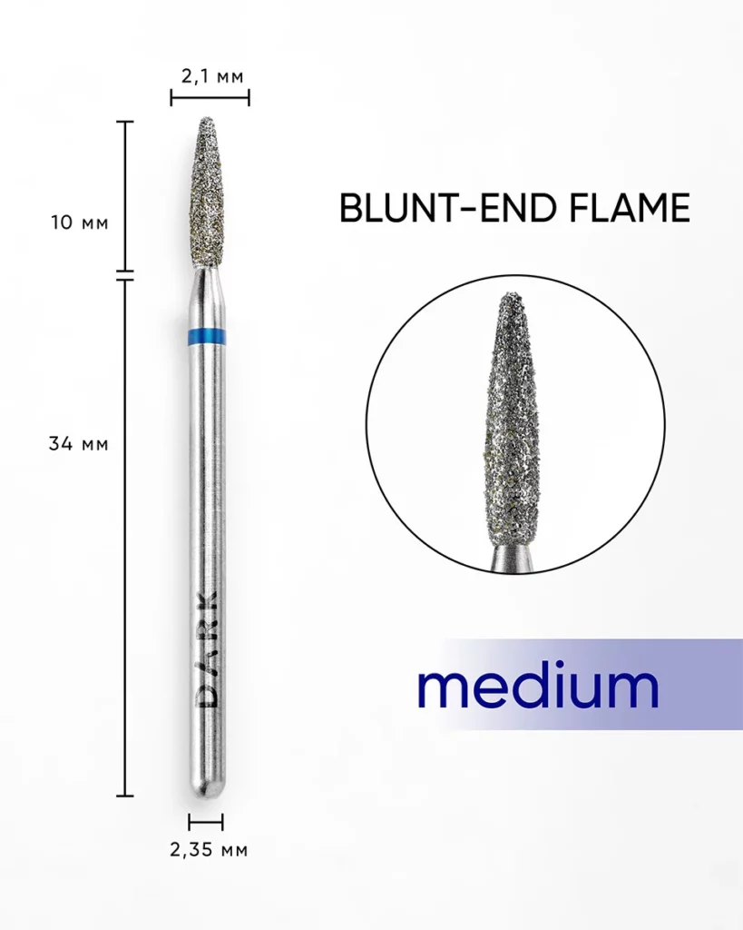 Drill bit DARK Tapered Flame 2.1x10 mm (Blue)