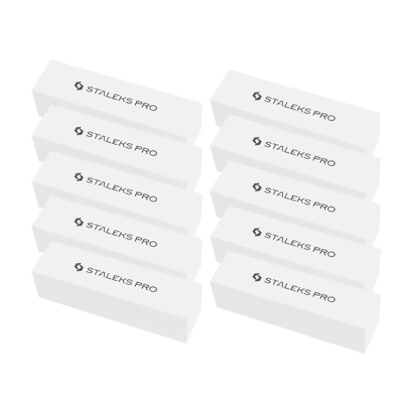 STALEKS PRO EXPERT 51 Disposable Rectangular Nail Buffers, 150 Grit (10 pcs)