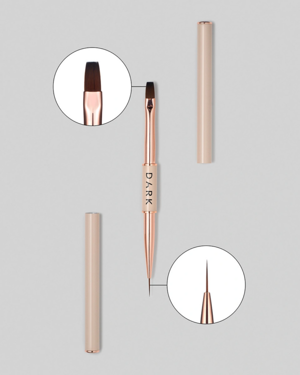 DARK double-sided brush beige (liner 11 mm flat square gel 9 mm)