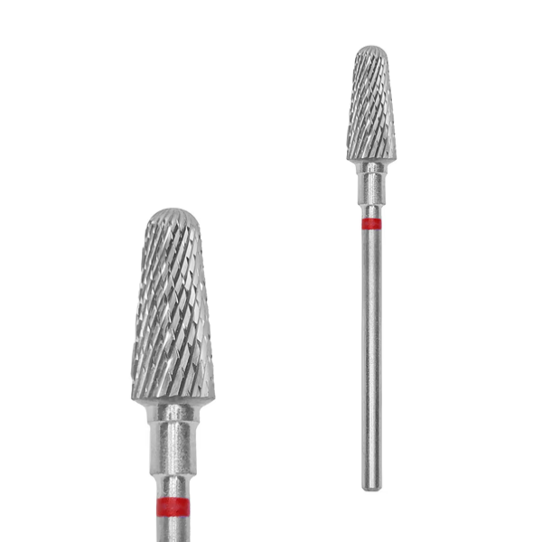 STALEKS PRO Carbide Nail Drill Bit Truncated Cone, 6 mm, Red / Fine (FT70R060/14)