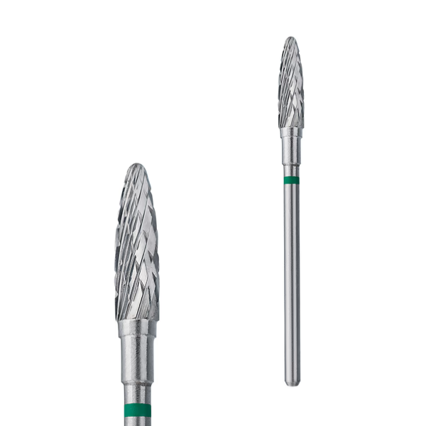 STALEKS PRO EXPERT Carbide Nail Drill Bit Corn, 4 mm, Green / Coarse (FT90G040/14)