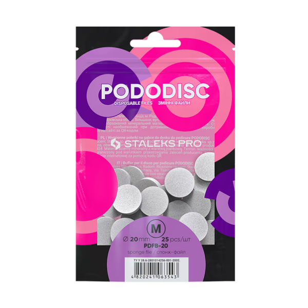 STALEKS PRO PODODISC M Expert Replacement Sponge Files, 25 pcs (Buffer / Polisher)