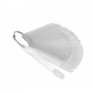 Clear Almond Nail Swatch Sticks on a Ring, 50 Pcs (12 cm)
