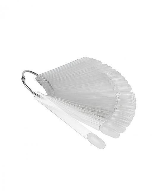 Clear Almond Nail Swatch Sticks on a Ring, 50 Pcs (12 cm)