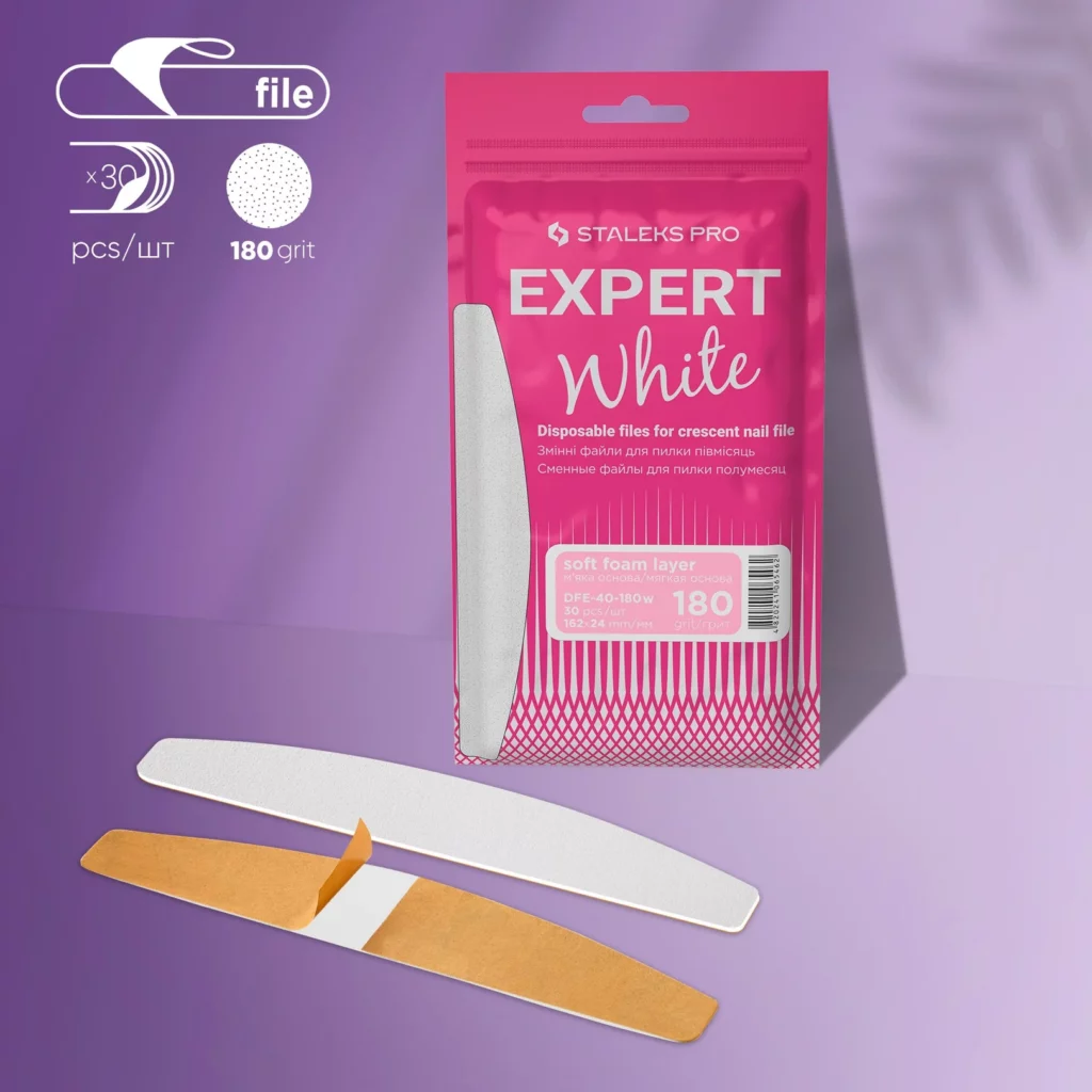STALEKS EXPERT 40 Adhesive nail files for crescent base on a soft foam layer